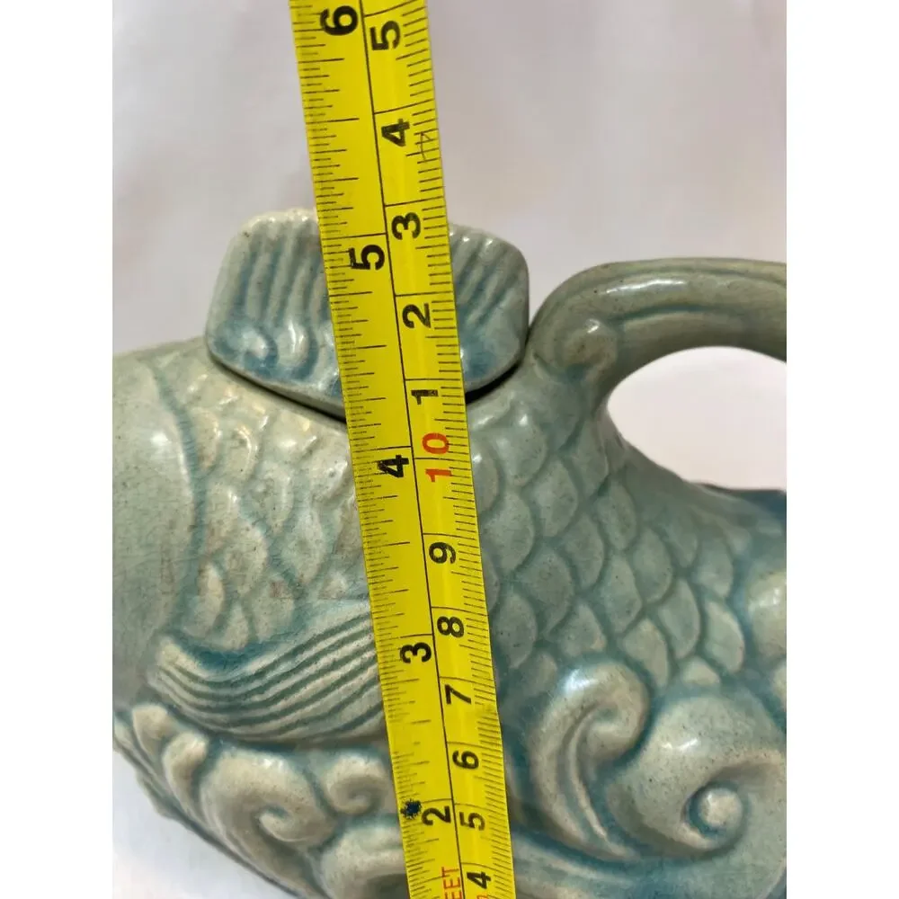 Andrea by Sadek Fish Teapot Vessel Celadon Mint Green